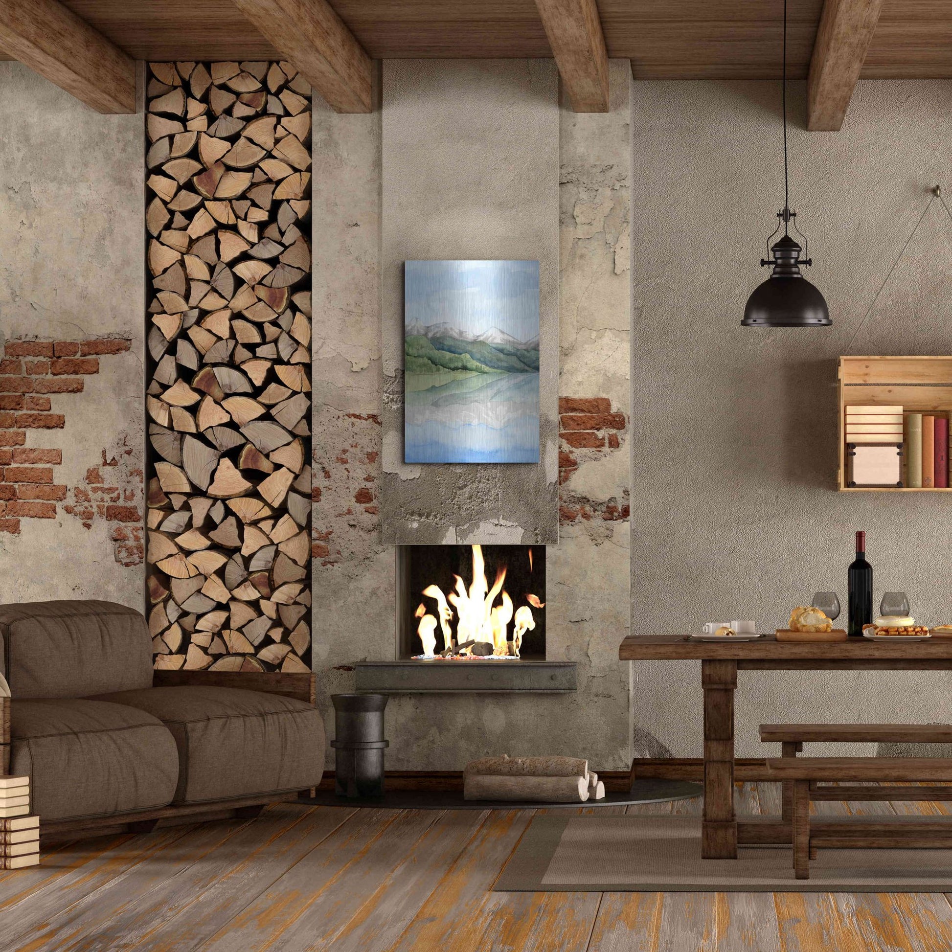 Luxe Metal Art 'Mirror Lake I' by Grace Popp, Metal Wall Art,24x36