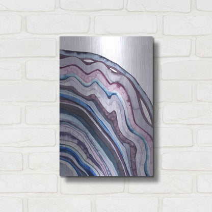 Luxe Metal Art 'Amethyst Agate II' by Grace Popp, Metal Wall Art,12x16