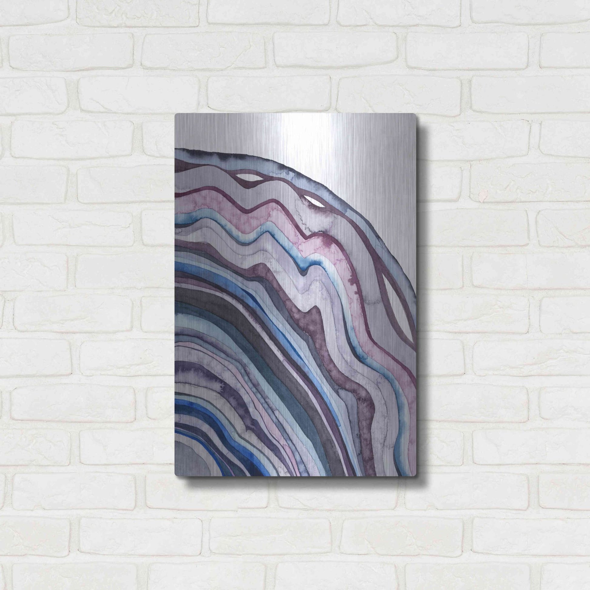 Luxe Metal Art 'Amethyst Agate II' by Grace Popp, Metal Wall Art,16x24