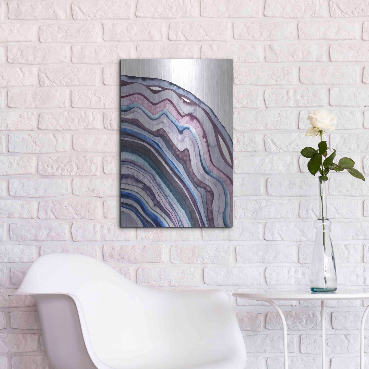 Luxe Metal Art 'Amethyst Agate II' by Grace Popp, Metal Wall Art,16x24