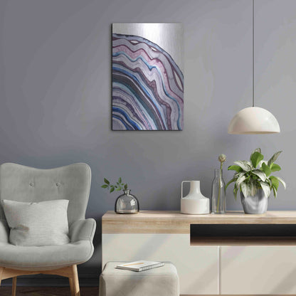 Luxe Metal Art 'Amethyst Agate II' by Grace Popp, Metal Wall Art,16x24