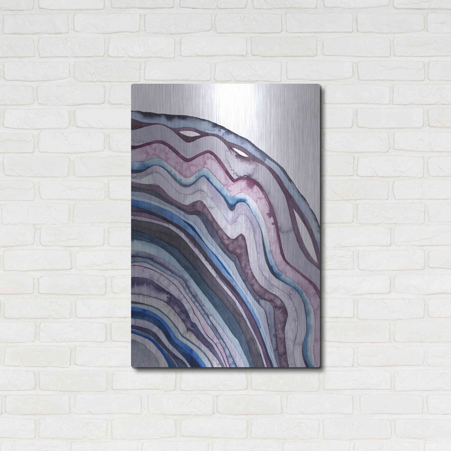 Luxe Metal Art 'Amethyst Agate II' by Grace Popp, Metal Wall Art,24x36