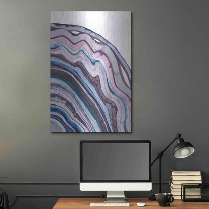 Luxe Metal Art 'Amethyst Agate II' by Grace Popp, Metal Wall Art,24x36