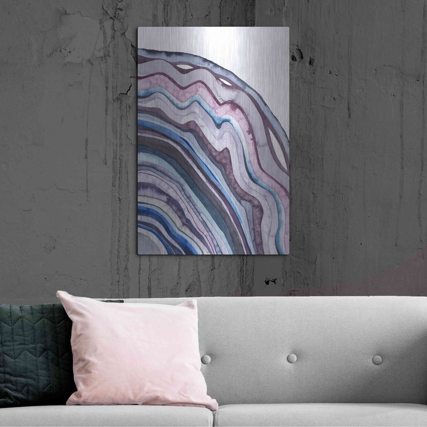 Luxe Metal Art 'Amethyst Agate II' by Grace Popp, Metal Wall Art,24x36