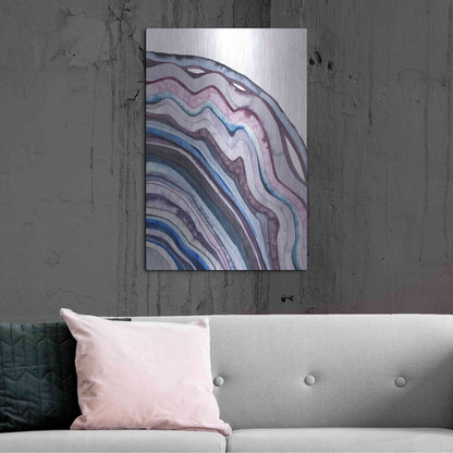 Luxe Metal Art 'Amethyst Agate II' by Grace Popp, Metal Wall Art,24x36