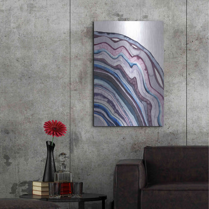 Luxe Metal Art 'Amethyst Agate II' by Grace Popp, Metal Wall Art,24x36