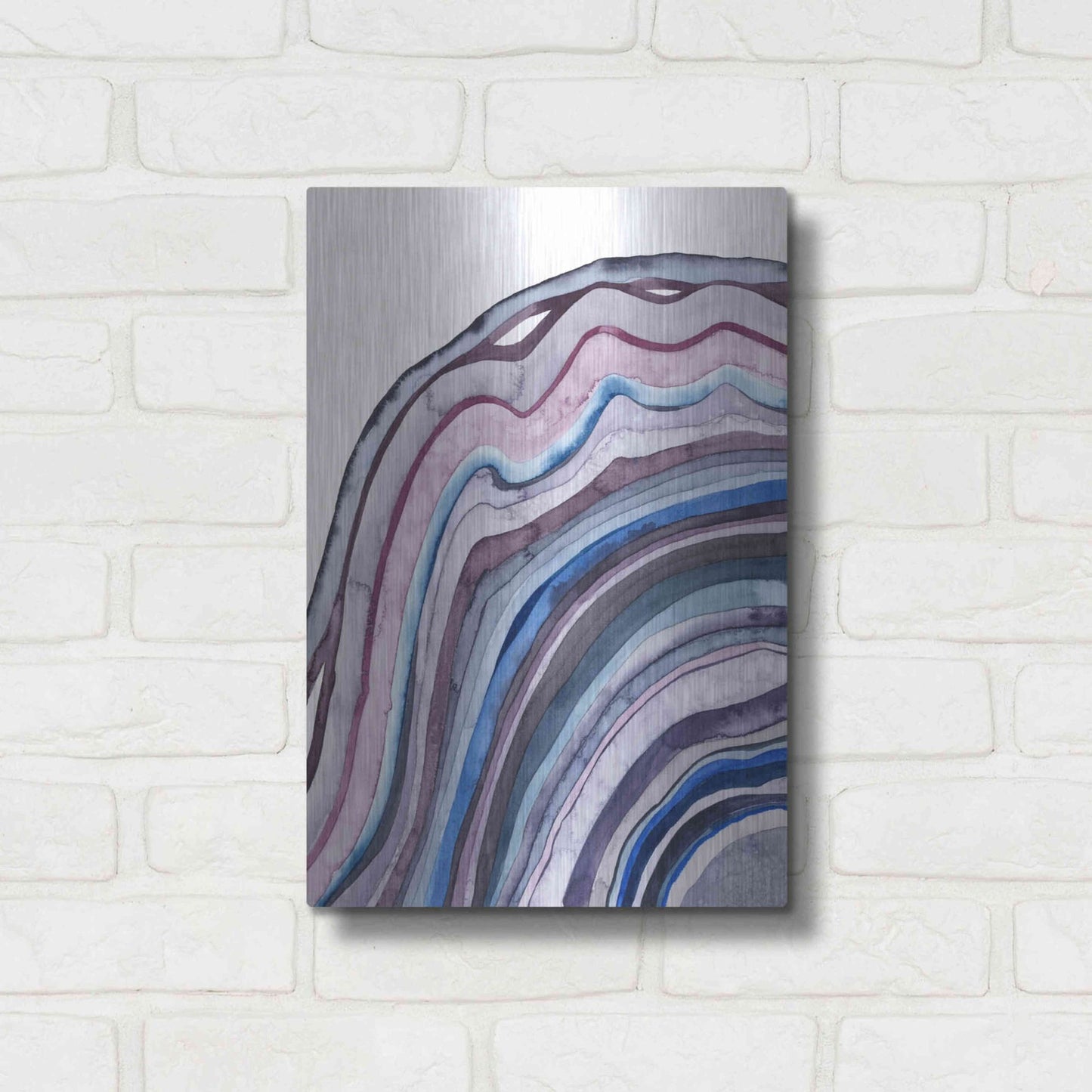 Luxe Metal Art 'Amethyst Agate I' by Grace Popp, Metal Wall Art,12x16