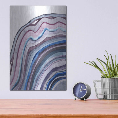 Luxe Metal Art 'Amethyst Agate I' by Grace Popp, Metal Wall Art,12x16