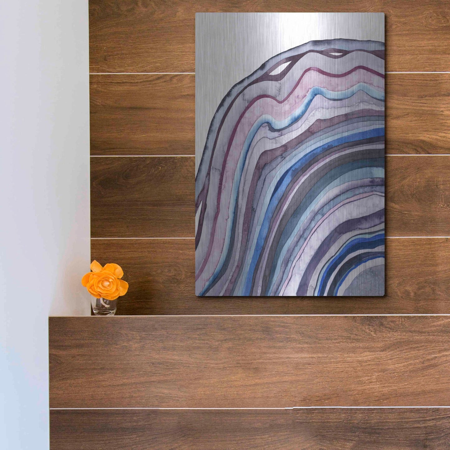 Luxe Metal Art 'Amethyst Agate I' by Grace Popp, Metal Wall Art,12x16