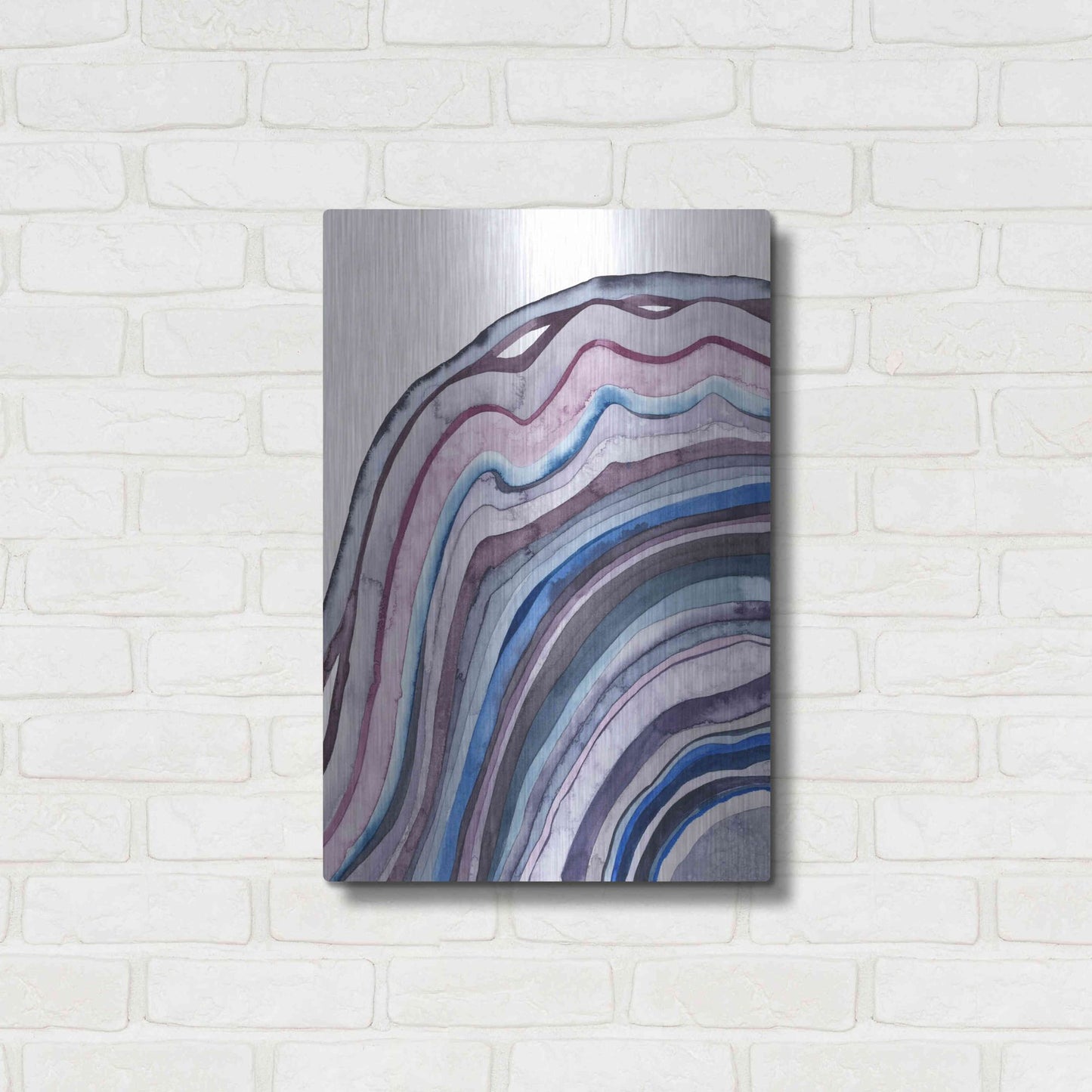 Luxe Metal Art 'Amethyst Agate I' by Grace Popp, Metal Wall Art,16x24