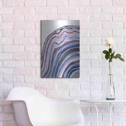 Luxe Metal Art 'Amethyst Agate I' by Grace Popp, Metal Wall Art,16x24