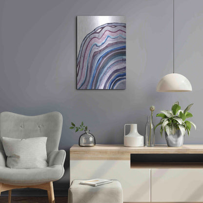 Luxe Metal Art 'Amethyst Agate I' by Grace Popp, Metal Wall Art,16x24