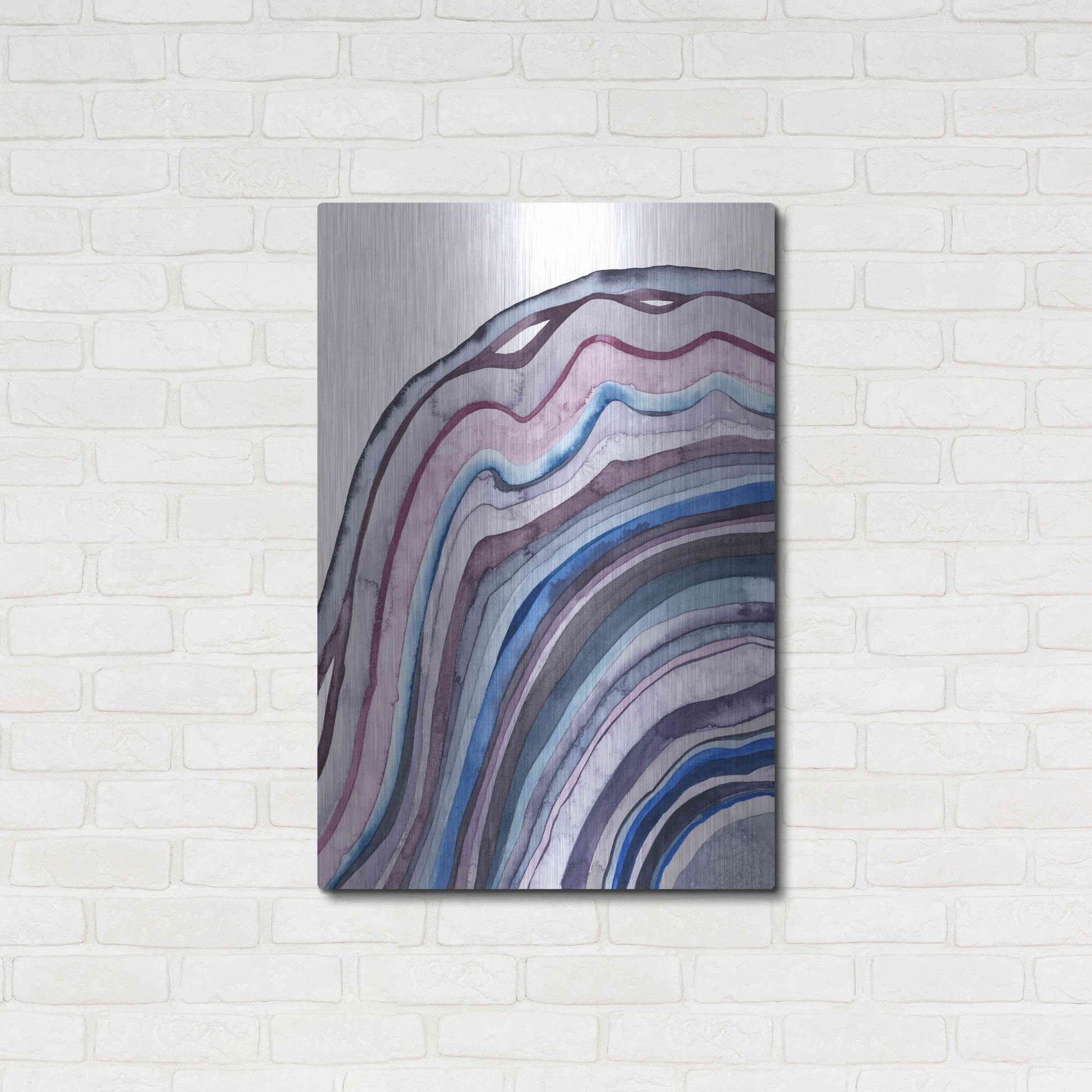 Luxe Metal Art 'Amethyst Agate I' by Grace Popp, Metal Wall Art,24x36