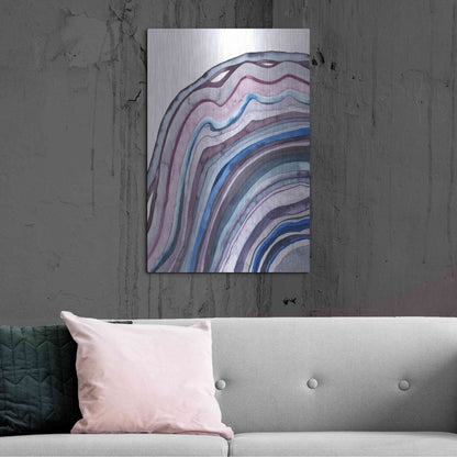 Luxe Metal Art 'Amethyst Agate I' by Grace Popp, Metal Wall Art,24x36