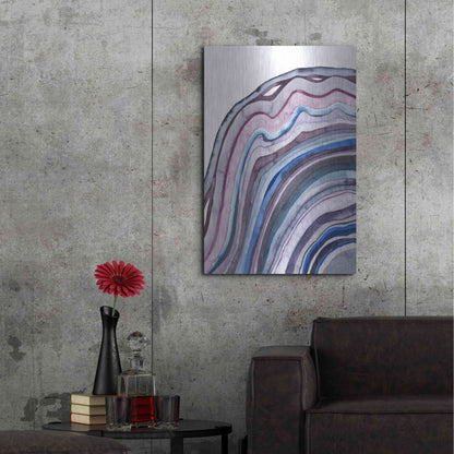 Luxe Metal Art 'Amethyst Agate I' by Grace Popp, Metal Wall Art,24x36