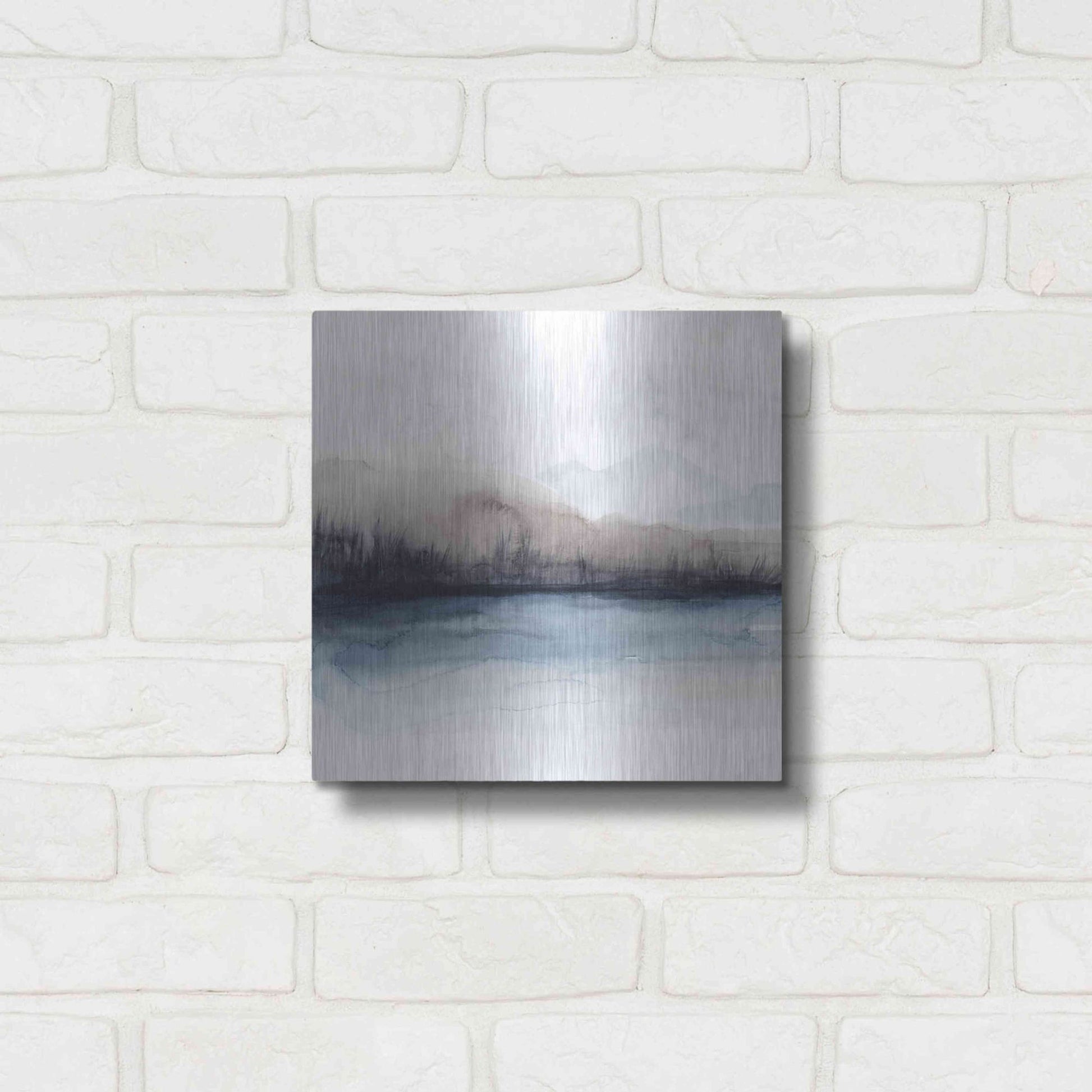 Luxe Metal Art 'Horizon Shadow II' by Grace Popp, Metal Wall Art,12x12