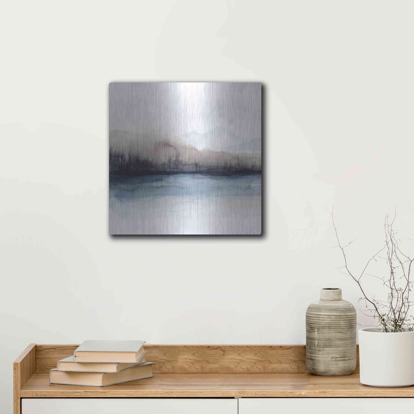 Luxe Metal Art 'Horizon Shadow II' by Grace Popp, Metal Wall Art,12x12