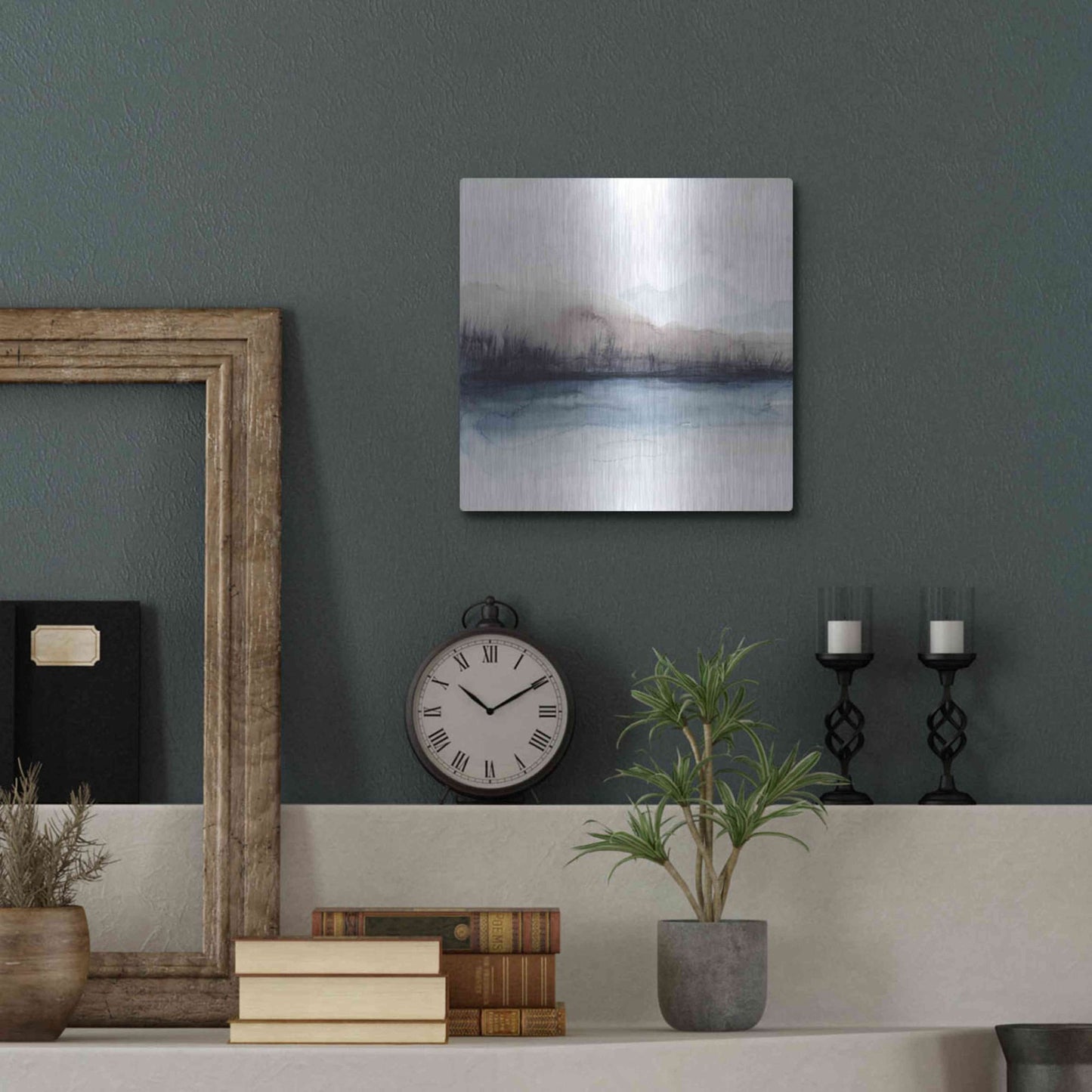 Luxe Metal Art 'Horizon Shadow II' by Grace Popp, Metal Wall Art,12x12