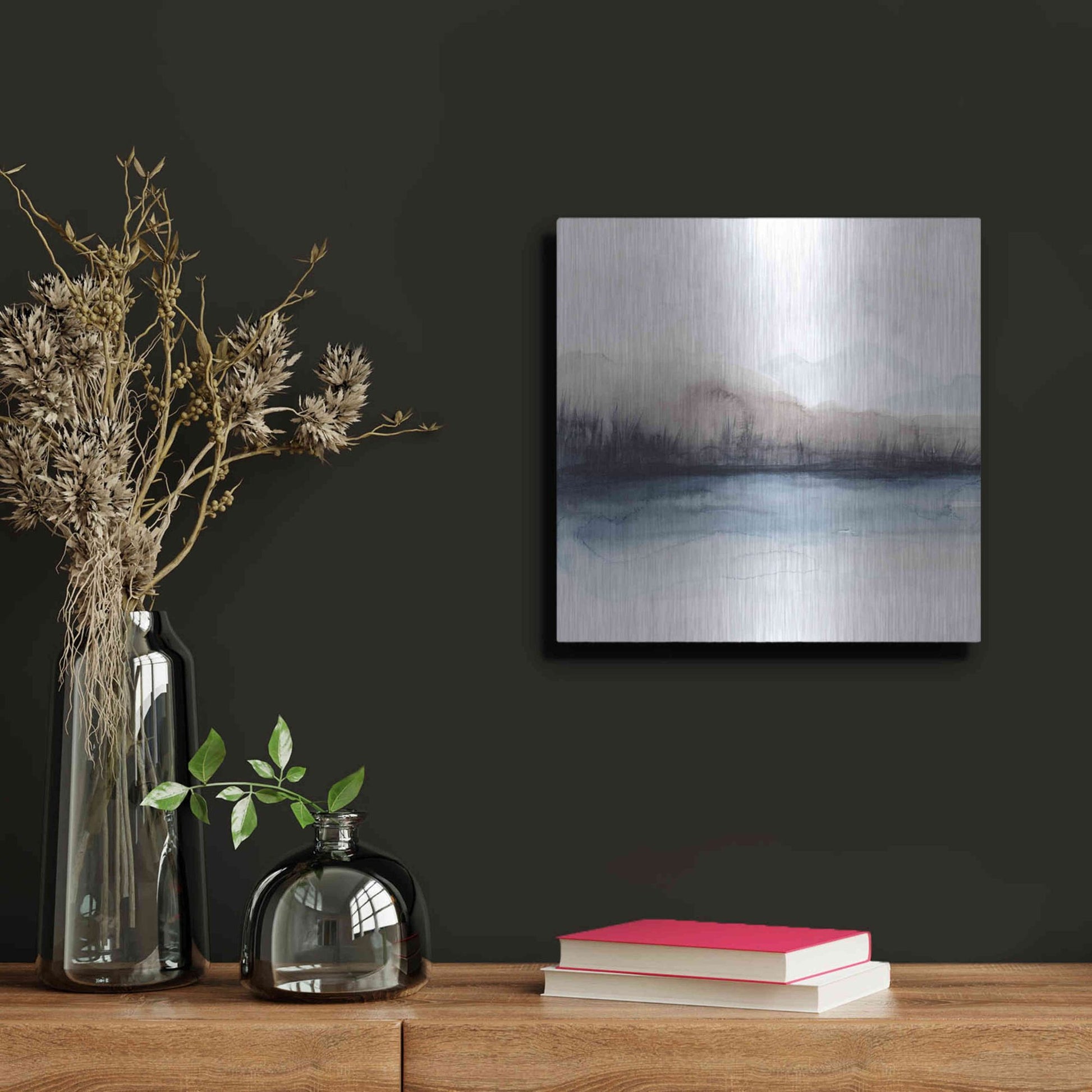 Luxe Metal Art 'Horizon Shadow II' by Grace Popp, Metal Wall Art,12x12