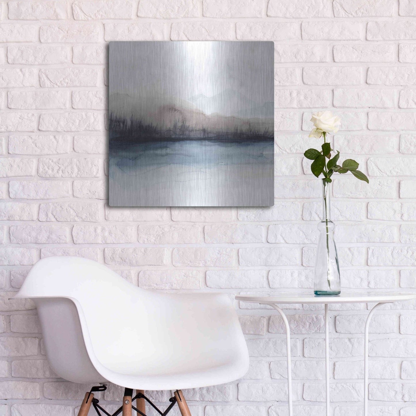 Luxe Metal Art 'Horizon Shadow II' by Grace Popp, Metal Wall Art,24x24