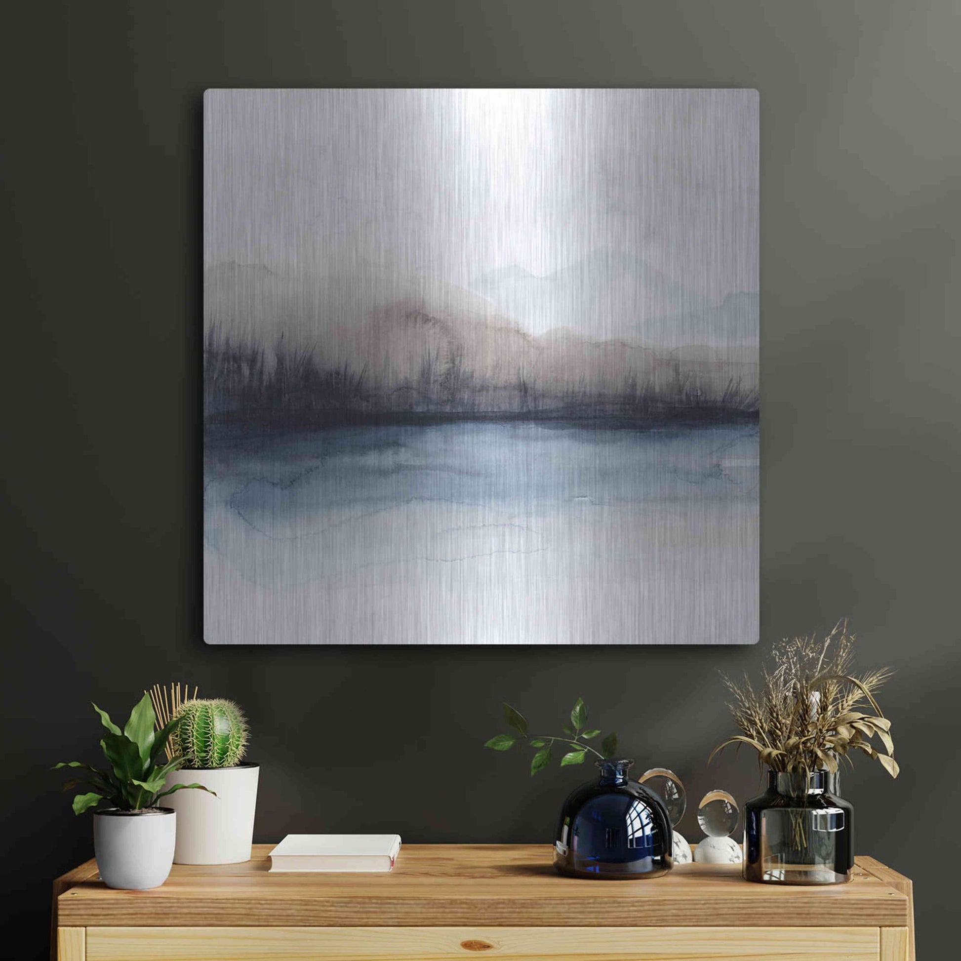 Luxe Metal Art 'Horizon Shadow II' by Grace Popp, Metal Wall Art,24x24
