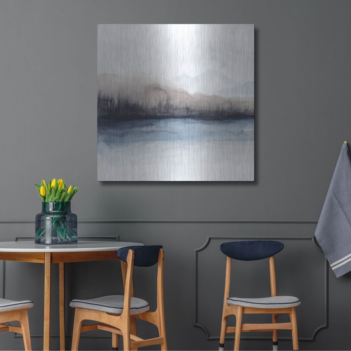 Luxe Metal Art 'Horizon Shadow II' by Grace Popp, Metal Wall Art,36x36