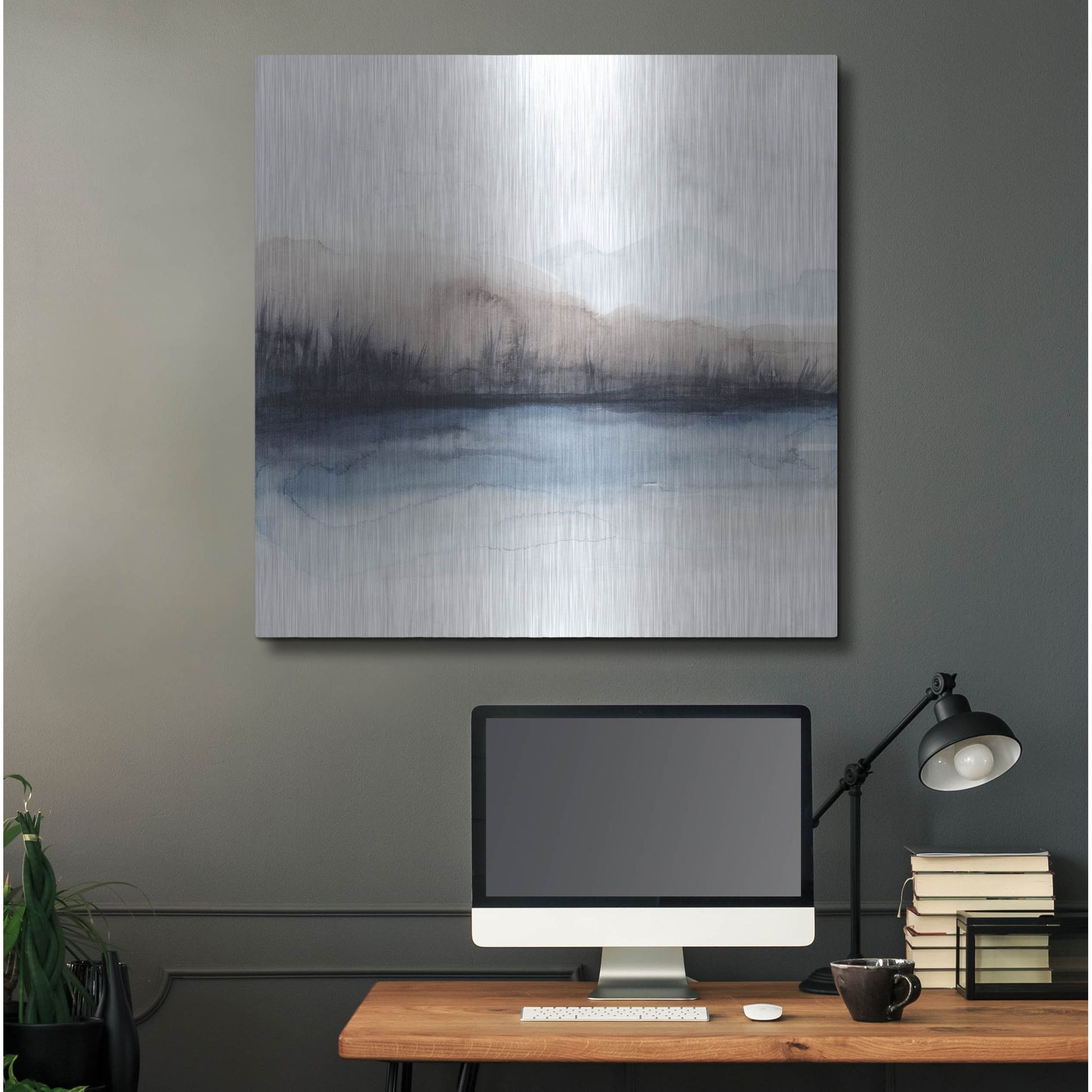 Luxe Metal Art 'Horizon Shadow II' by Grace Popp, Metal Wall Art,36x36