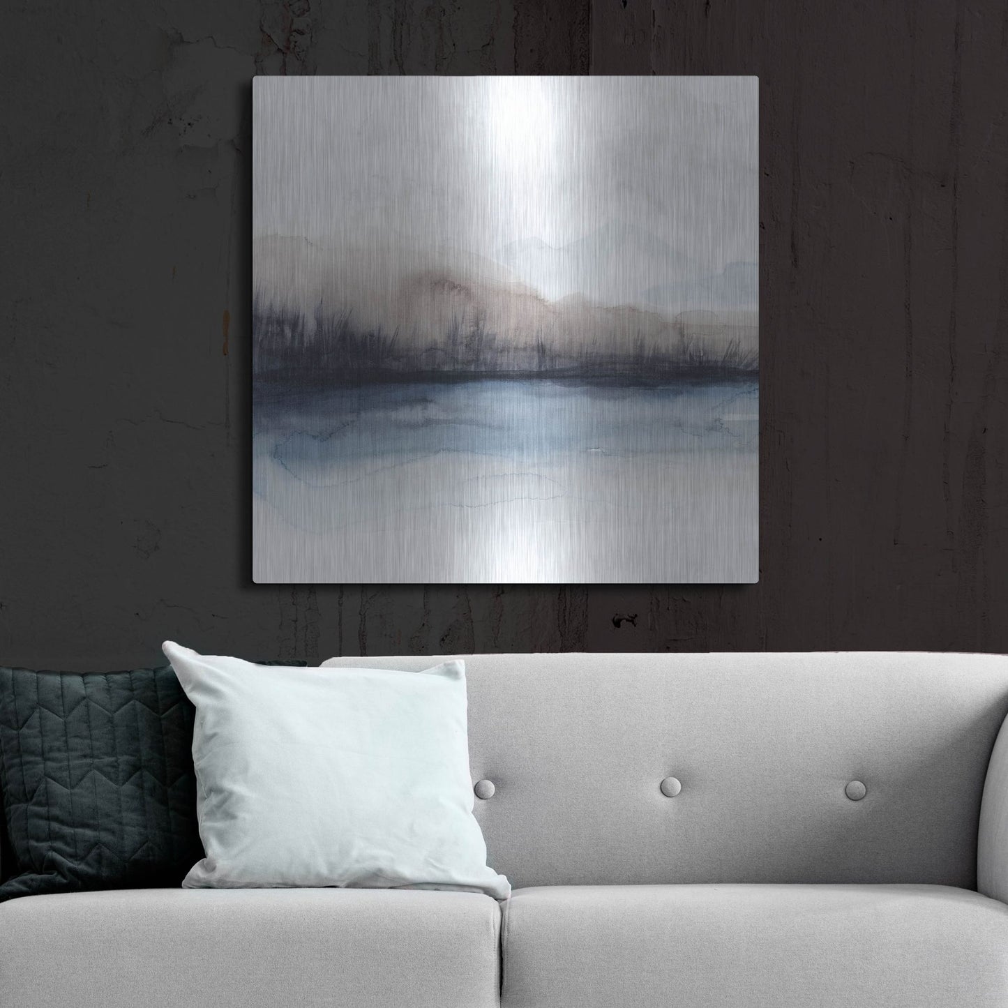 Luxe Metal Art 'Horizon Shadow II' by Grace Popp, Metal Wall Art,36x36