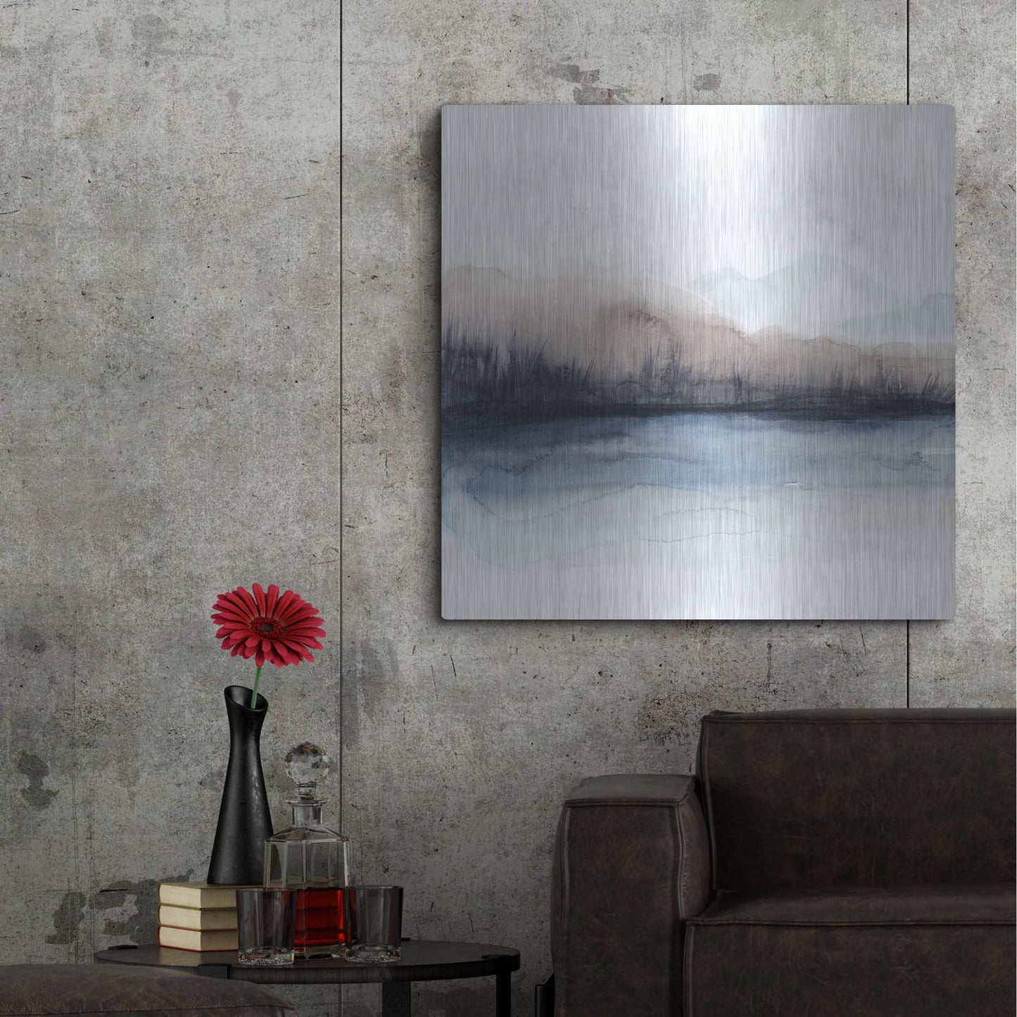 Luxe Metal Art 'Horizon Shadow II' by Grace Popp, Metal Wall Art,36x36