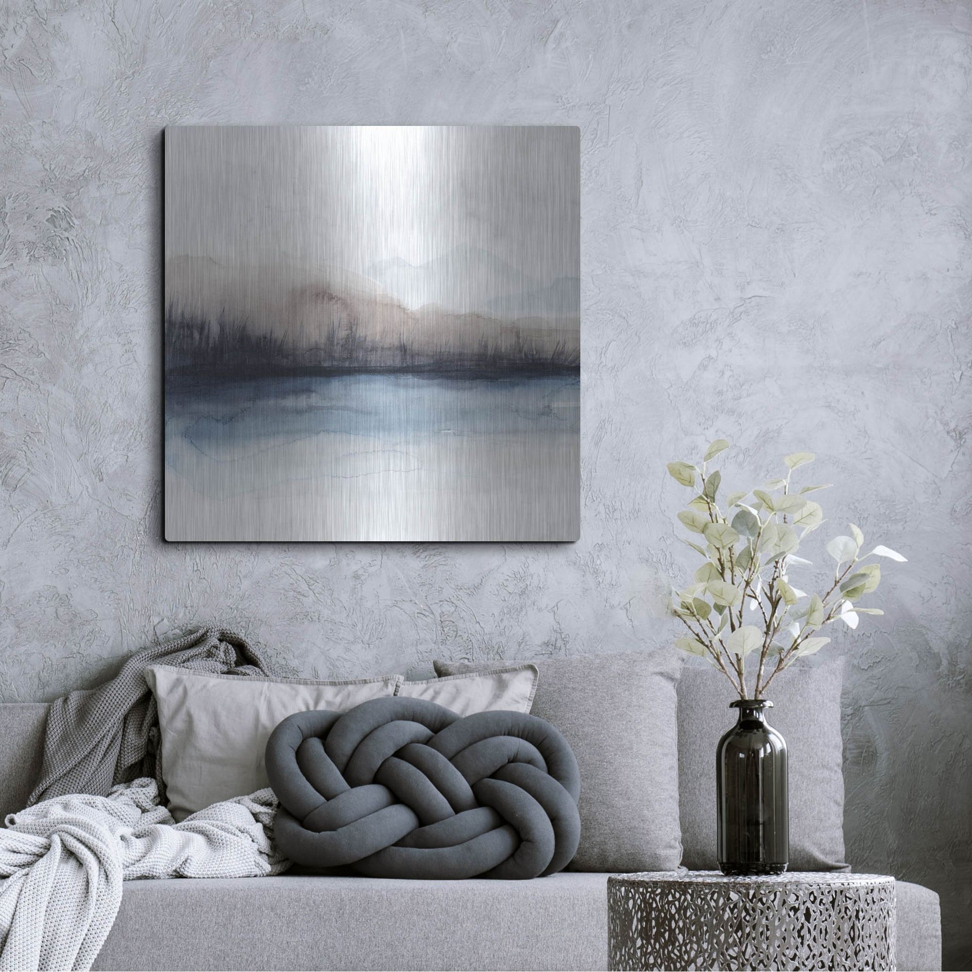 Luxe Metal Art 'Horizon Shadow II' by Grace Popp, Metal Wall Art,36x36