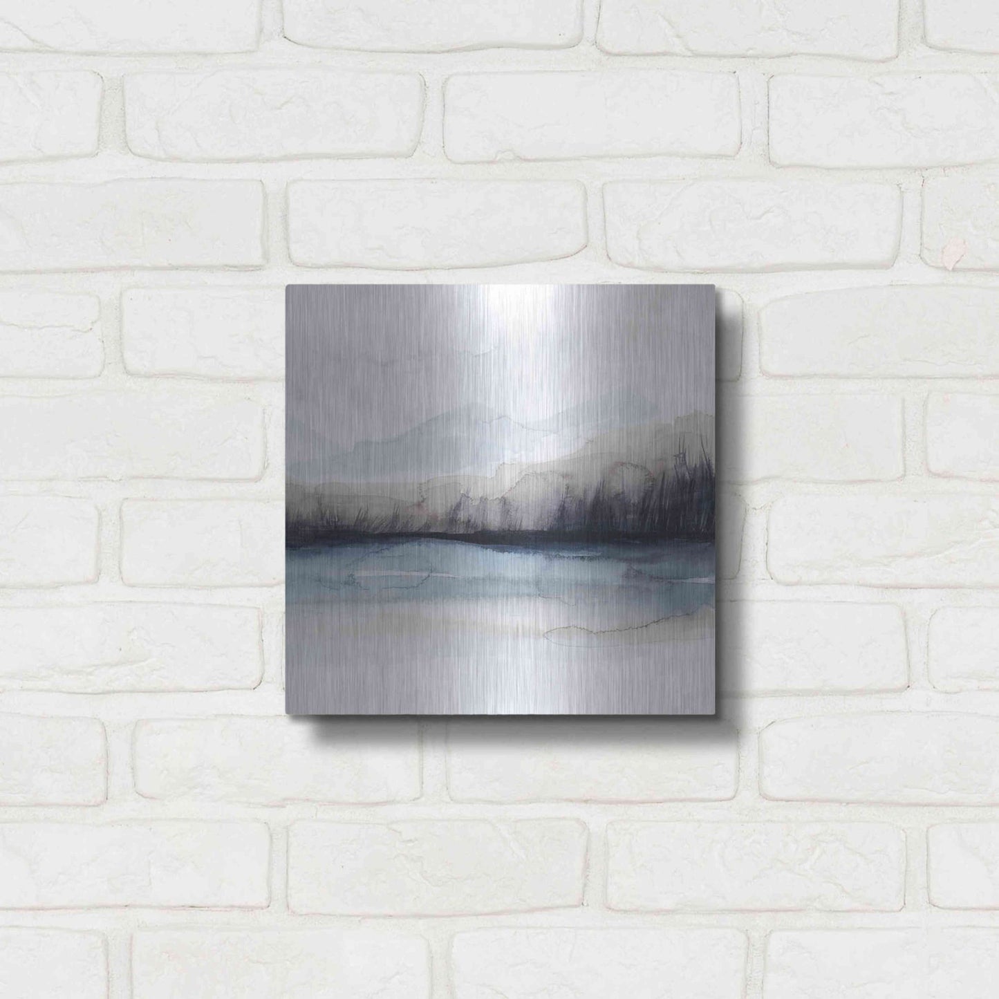 Luxe Metal Art 'Horizon Shadow I' by Grace Popp, Metal Wall Art,12x12