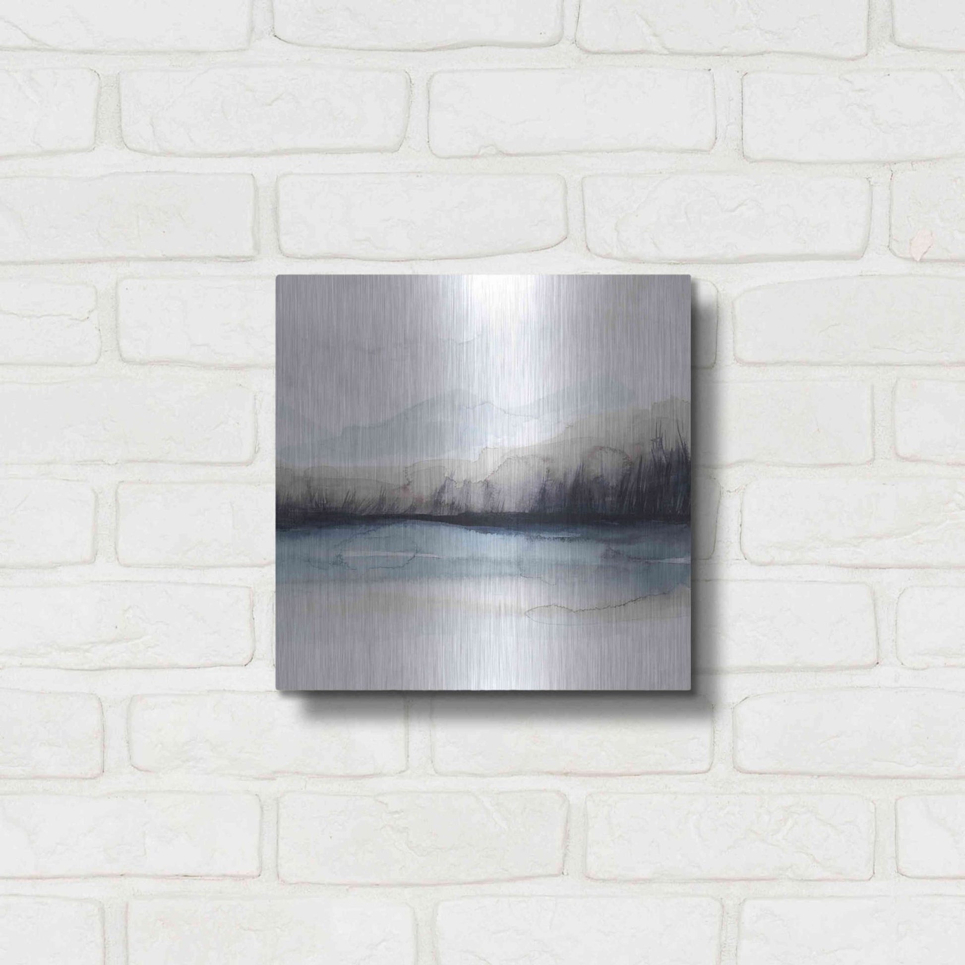 Luxe Metal Art 'Horizon Shadow I' by Grace Popp, Metal Wall Art,12x12