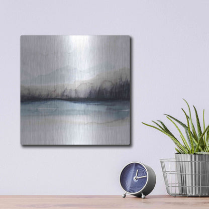 Luxe Metal Art 'Horizon Shadow I' by Grace Popp, Metal Wall Art,12x12
