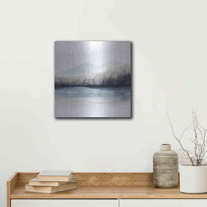 Luxe Metal Art 'Horizon Shadow I' by Grace Popp, Metal Wall Art,12x12