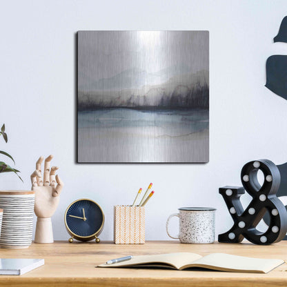 Luxe Metal Art 'Horizon Shadow I' by Grace Popp, Metal Wall Art,12x12