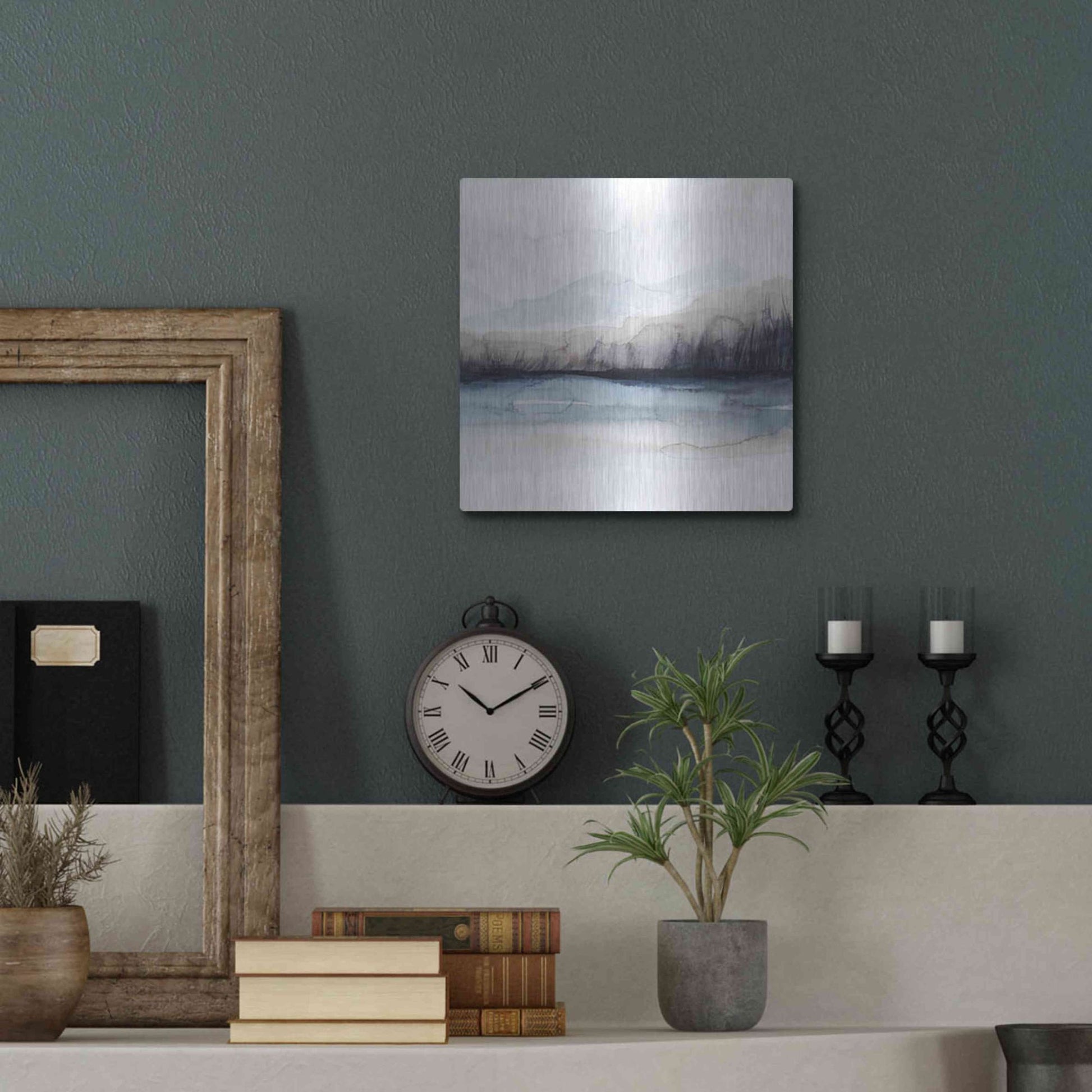Luxe Metal Art 'Horizon Shadow I' by Grace Popp, Metal Wall Art,12x12