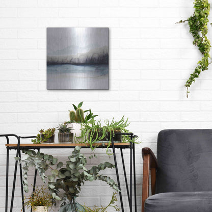 Luxe Metal Art 'Horizon Shadow I' by Grace Popp, Metal Wall Art,12x12