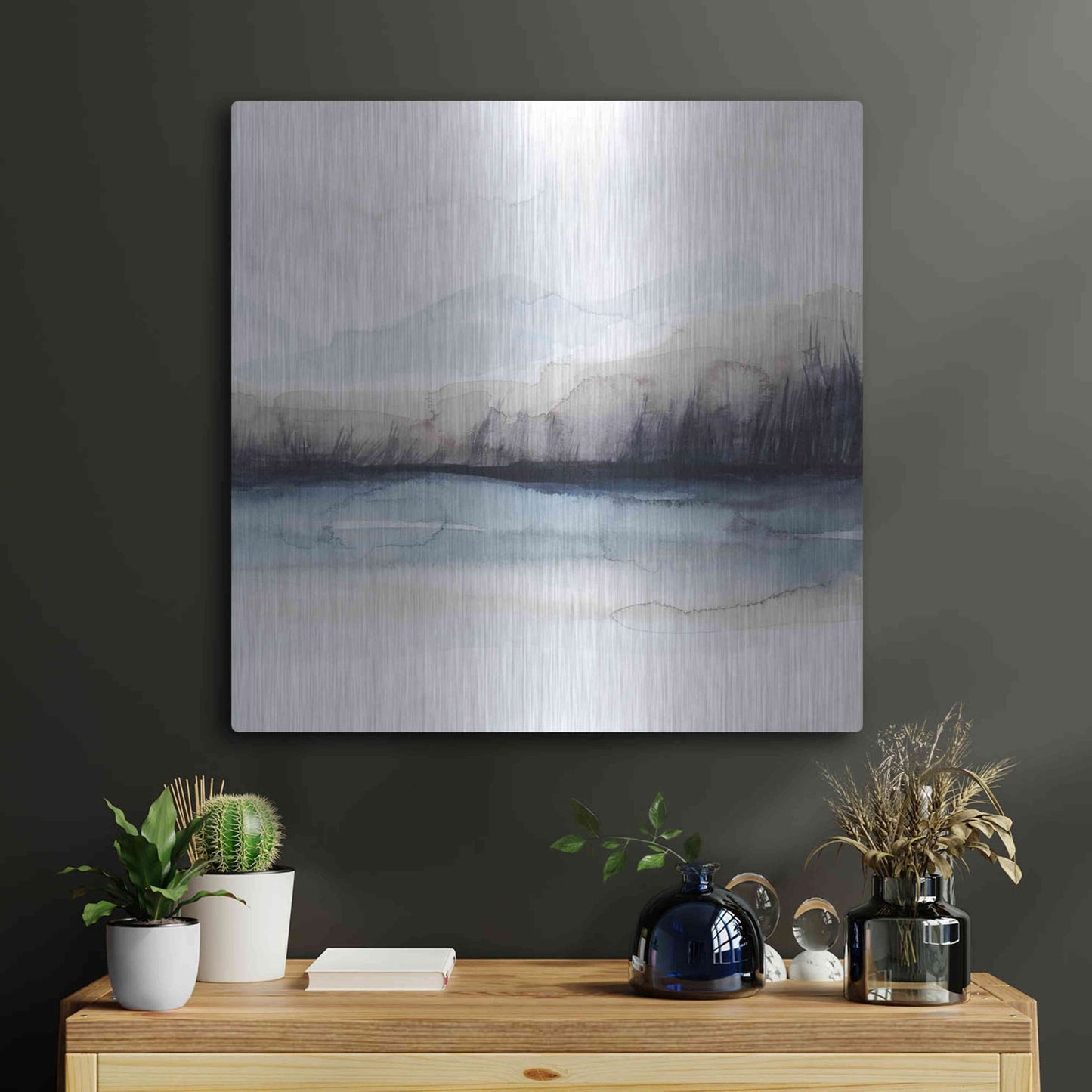Luxe Metal Art 'Horizon Shadow I' by Grace Popp, Metal Wall Art,24x24