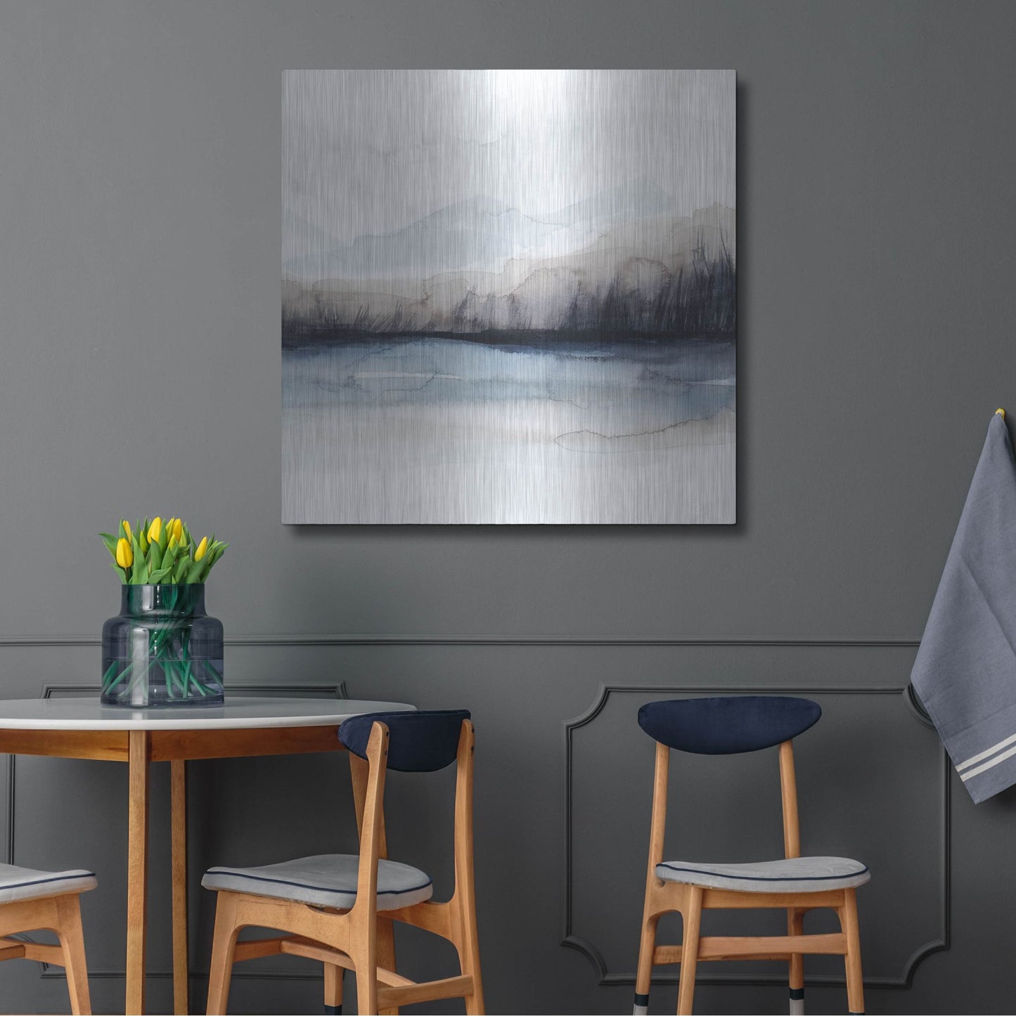 Luxe Metal Art 'Horizon Shadow I' by Grace Popp, Metal Wall Art,36x36