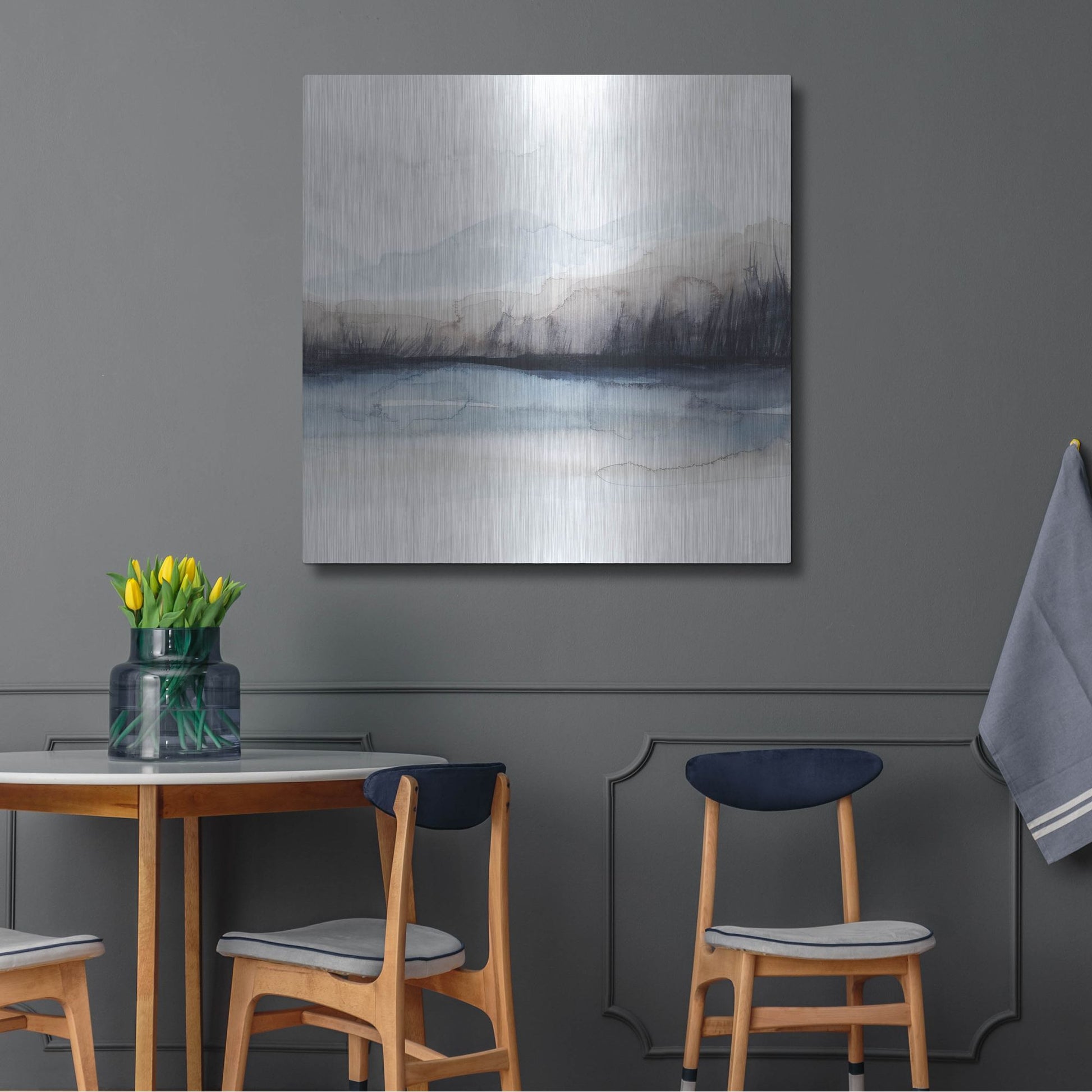 Luxe Metal Art 'Horizon Shadow I' by Grace Popp, Metal Wall Art,36x36