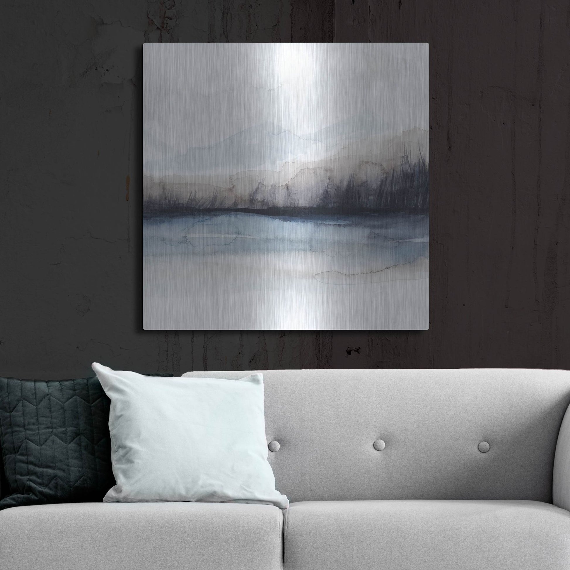 Luxe Metal Art 'Horizon Shadow I' by Grace Popp, Metal Wall Art,36x36