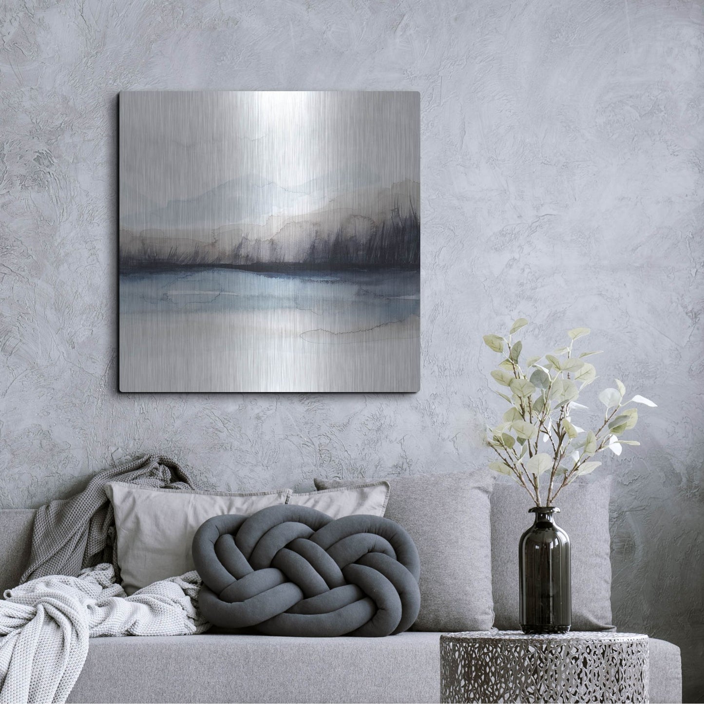 Luxe Metal Art 'Horizon Shadow I' by Grace Popp, Metal Wall Art,36x36