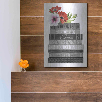 Luxe Metal Art 'Book Dream I' by Grace Popp, Metal Wall Art,12x16