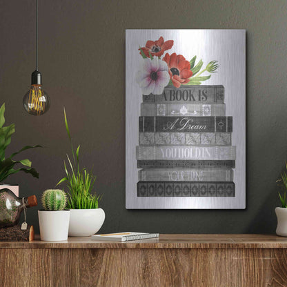 Luxe Metal Art 'Book Dream I' by Grace Popp, Metal Wall Art,12x16