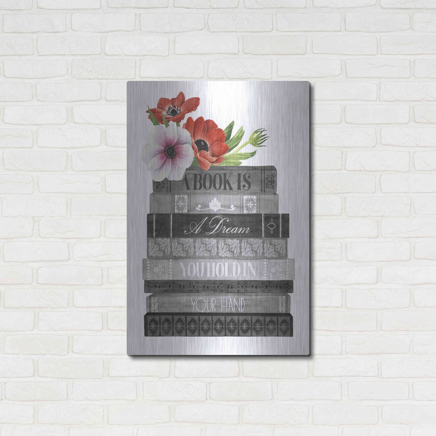 Luxe Metal Art 'Book Dream I' by Grace Popp, Metal Wall Art,24x36