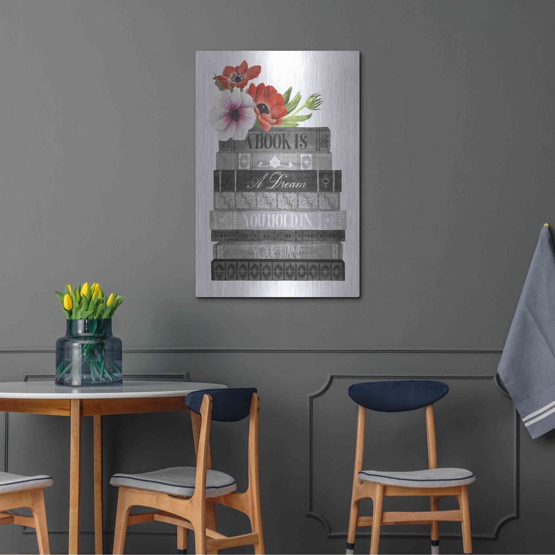 Luxe Metal Art 'Book Dream I' by Grace Popp, Metal Wall Art,24x36