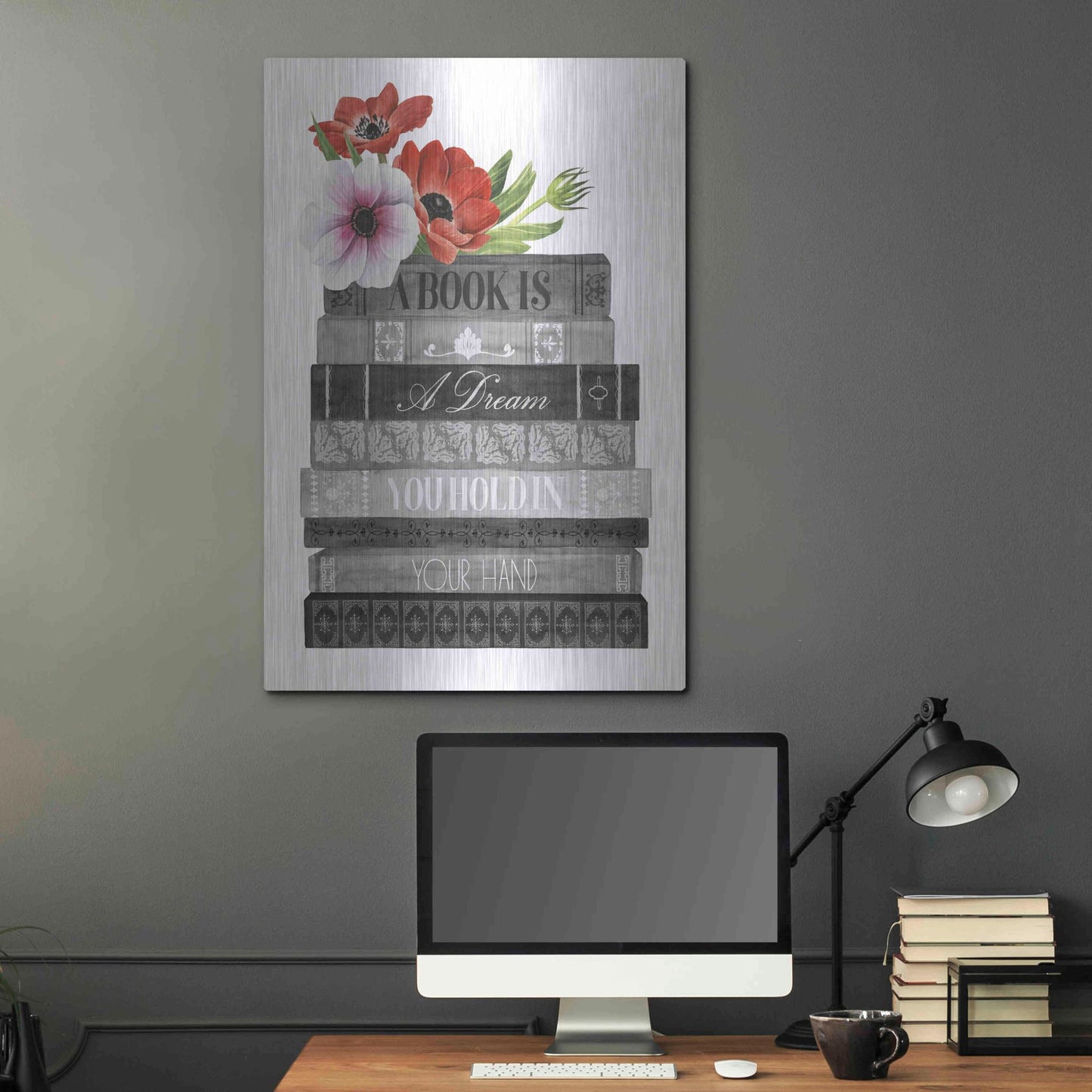 Luxe Metal Art 'Book Dream I' by Grace Popp, Metal Wall Art,24x36