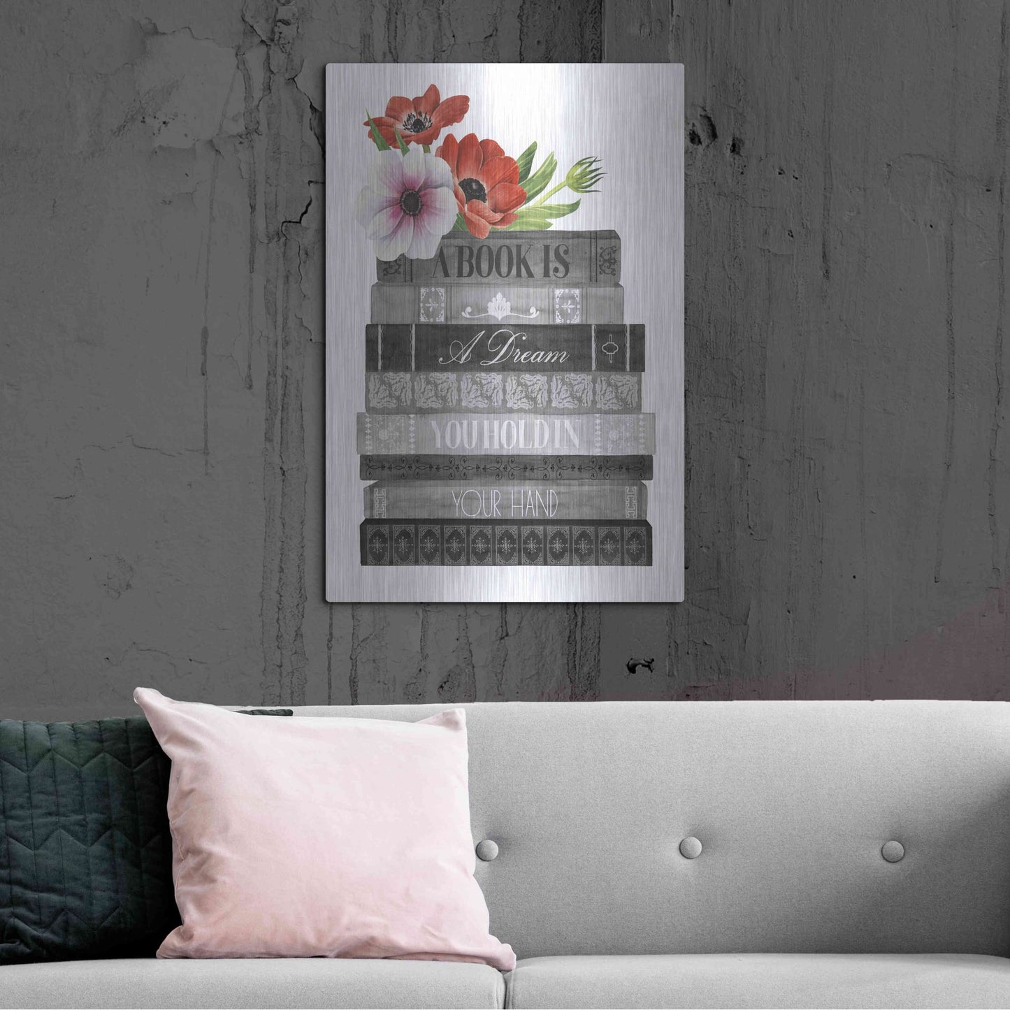 Luxe Metal Art 'Book Dream I' by Grace Popp, Metal Wall Art,24x36