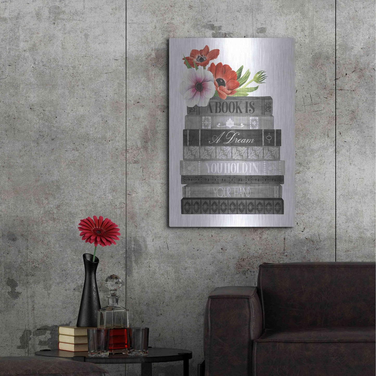 Luxe Metal Art 'Book Dream I' by Grace Popp, Metal Wall Art,24x36