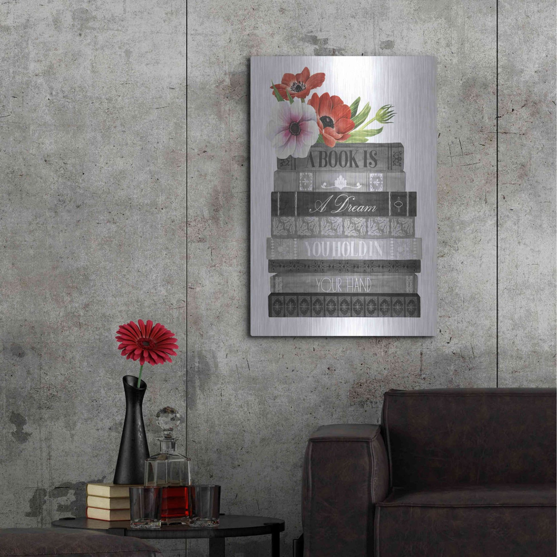 Luxe Metal Art 'Book Dream I' by Grace Popp, Metal Wall Art,24x36